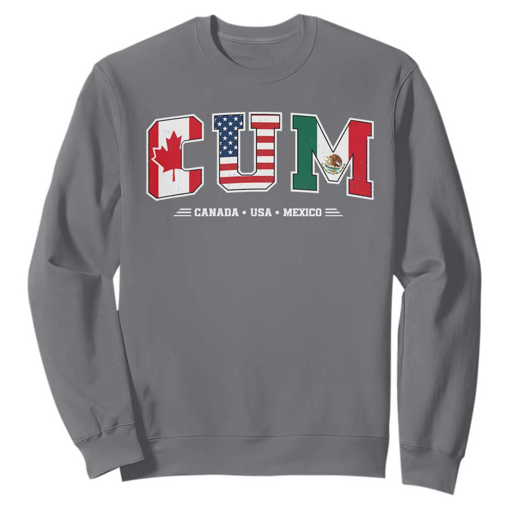 CUM Canada USA Mexico Patriotic Soccer Fans Sweatshirt TS11 Charcoal Print Your Wear