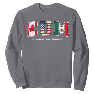 CUM Canada USA Mexico Patriotic Soccer Fans Sweatshirt TS11 Charcoal Print Your Wear