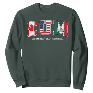 CUM Canada USA Mexico Patriotic Soccer Fans Sweatshirt TS11 Dark Forest Green Print Your Wear