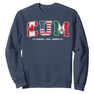 CUM Canada USA Mexico Patriotic Soccer Fans Sweatshirt TS11 Navy Print Your Wear