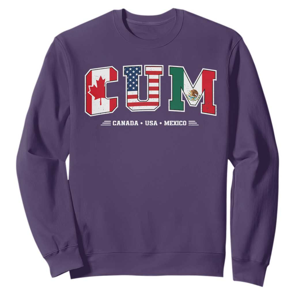 CUM Canada USA Mexico Patriotic Soccer Fans Sweatshirt TS11 Purple Print Your Wear