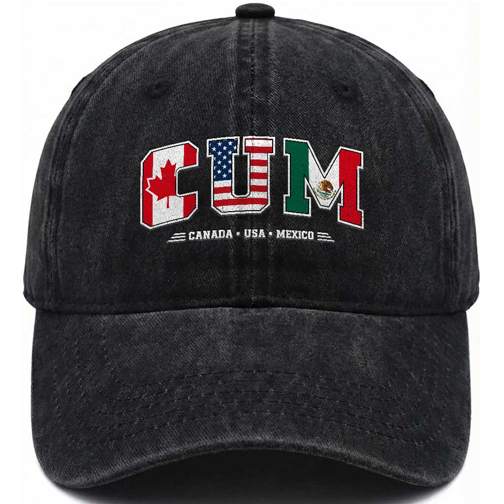 CUM Canada USA Mexico Patriotic Soccer Fans Washed Cotton Baseball Cap TS11 Print Your Wear