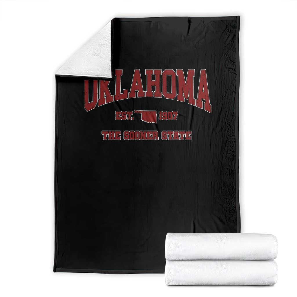 Oklahoma Sports Throwback Design Jersey Style Throw Blanket TS11 Black Print Your Wear