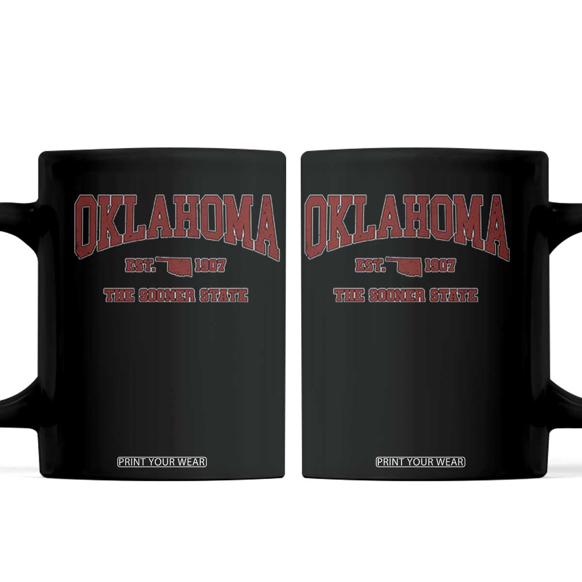 Oklahoma Sports Throwback Design Jersey Style Coffee Mug TS11 Black Print Your Wear