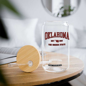Oklahoma Sports Throwback Design Jersey Style Glass Can TS11 Print Your Wear