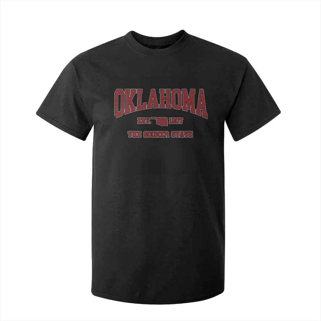 Oklahoma The Sooner State Sports Throwback Design Jersey Style T Shirt For Kid TS11 Black Print Your Wear
