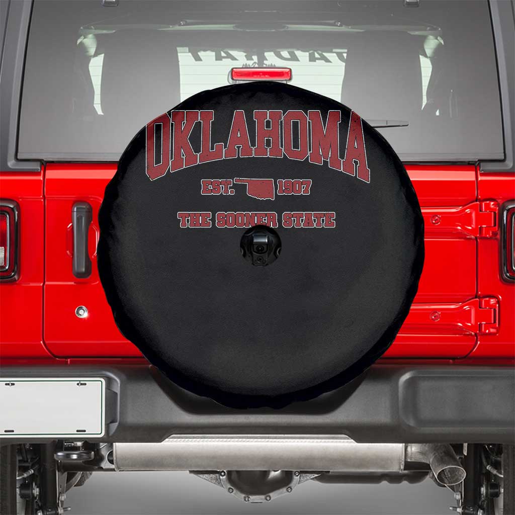 Oklahoma Sports Throwback Design Jersey Style Spare Tire Cover TS11 Black Print Your Wear