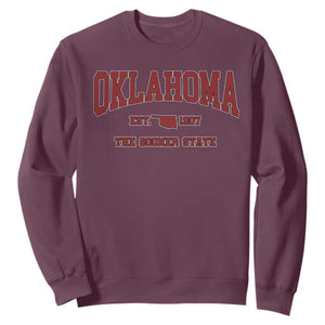 Oklahoma The Sooner State Sports Throwback Design Jersey Style Sweatshirt TS11 Maroon Print Your Wear