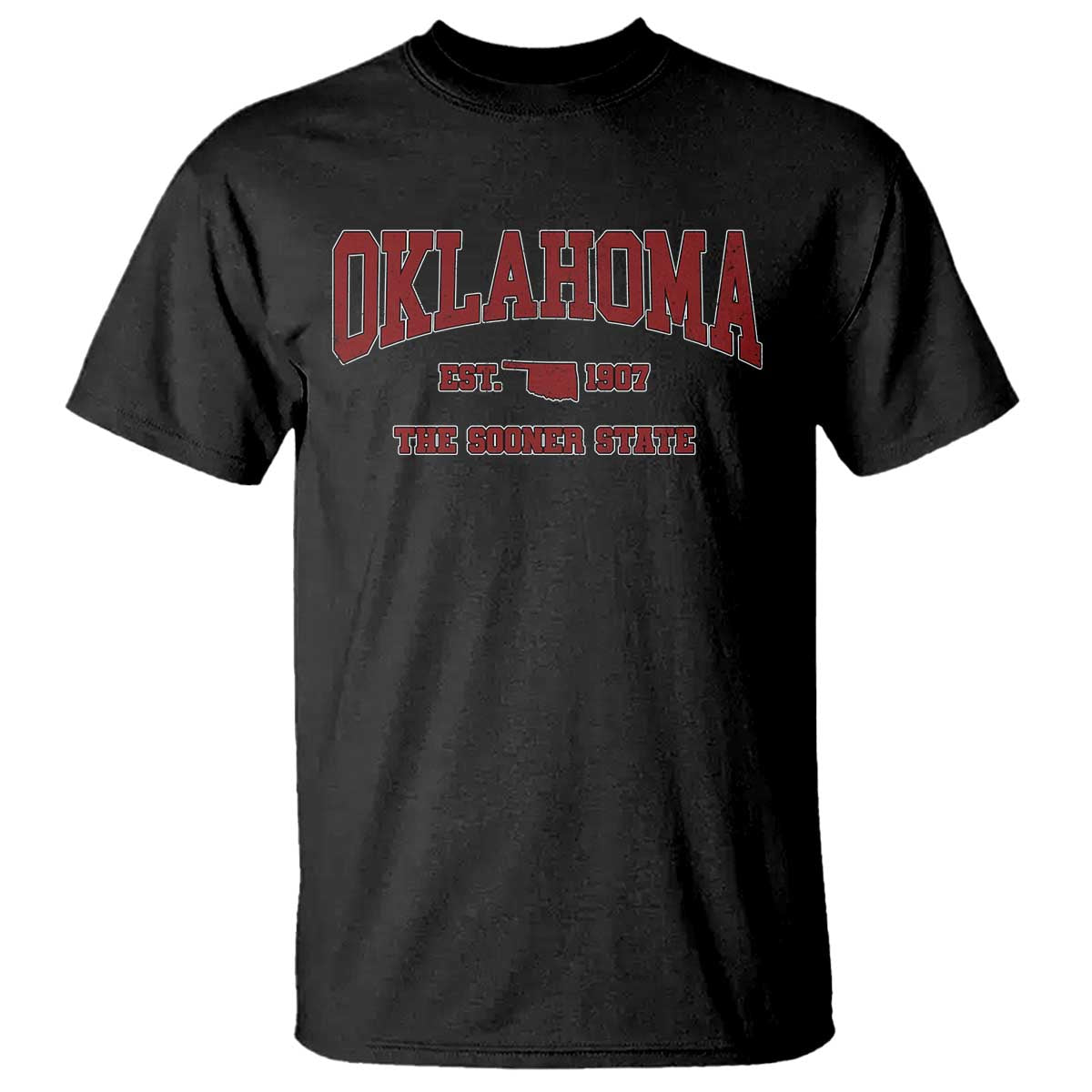 Oklahoma The Sooner State Sports Throwback Design Jersey Style T Shirt TS11 Black Print Your Wear
