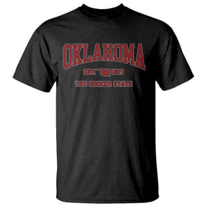 Oklahoma The Sooner State Sports Throwback Design Jersey Style T Shirt TS11 Black Print Your Wear