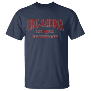 Oklahoma The Sooner State Sports Throwback Design Jersey Style T Shirt TS11 Navy Print Your Wear