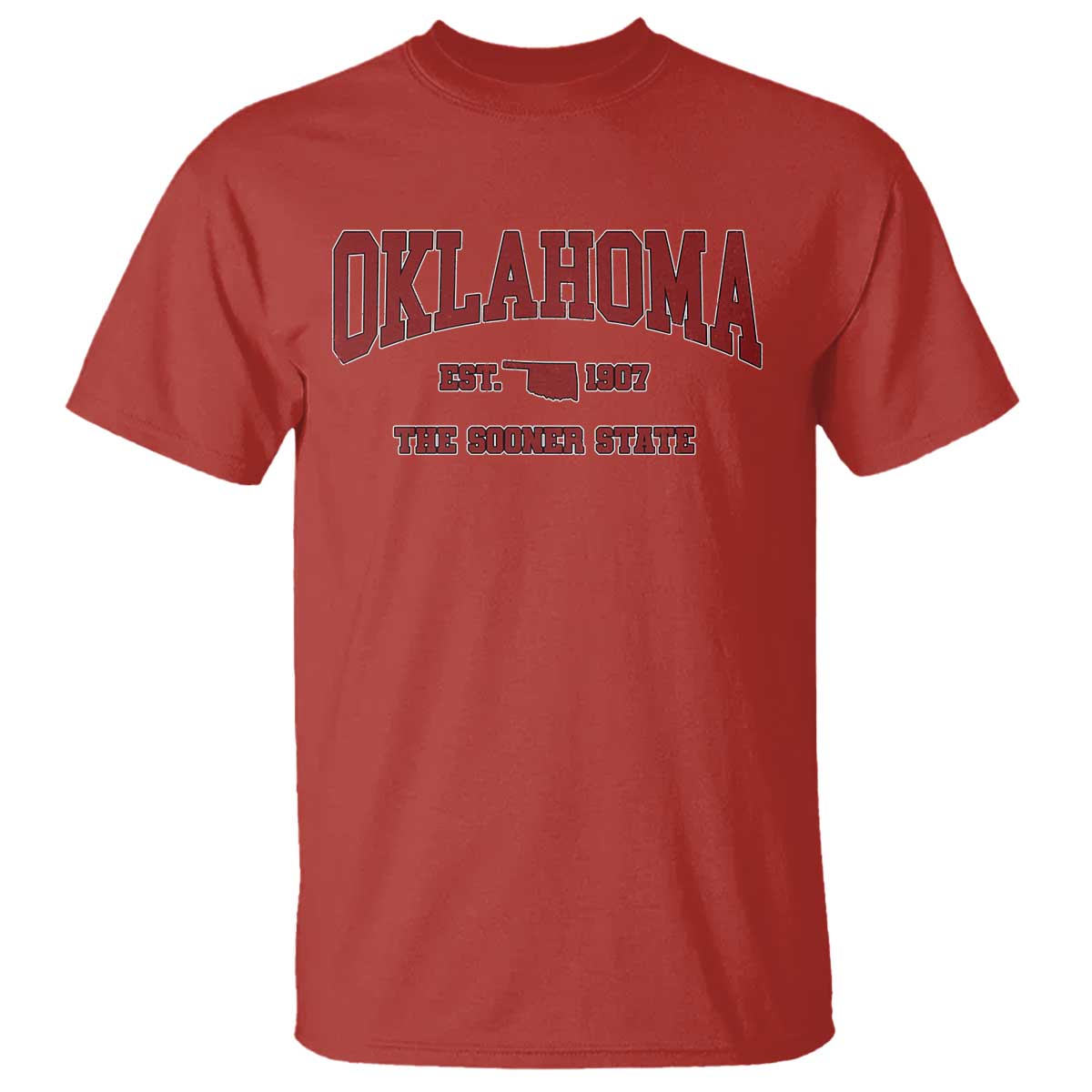 Oklahoma The Sooner State Sports Throwback Design Jersey Style T Shirt TS11 Red Print Your Wear