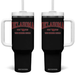 Oklahoma Sports Throwback Design Jersey Style Tumbler With Handle TS11 One Size: 40 oz Black Print Your Wear