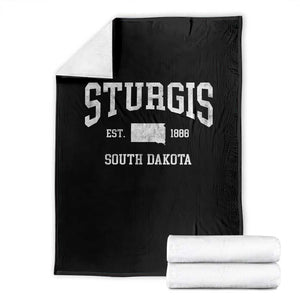 Sturgis South Dakota Est 1888 Throw Blanket Vintage SD State Map Pride TS11 Black Print Your Wear