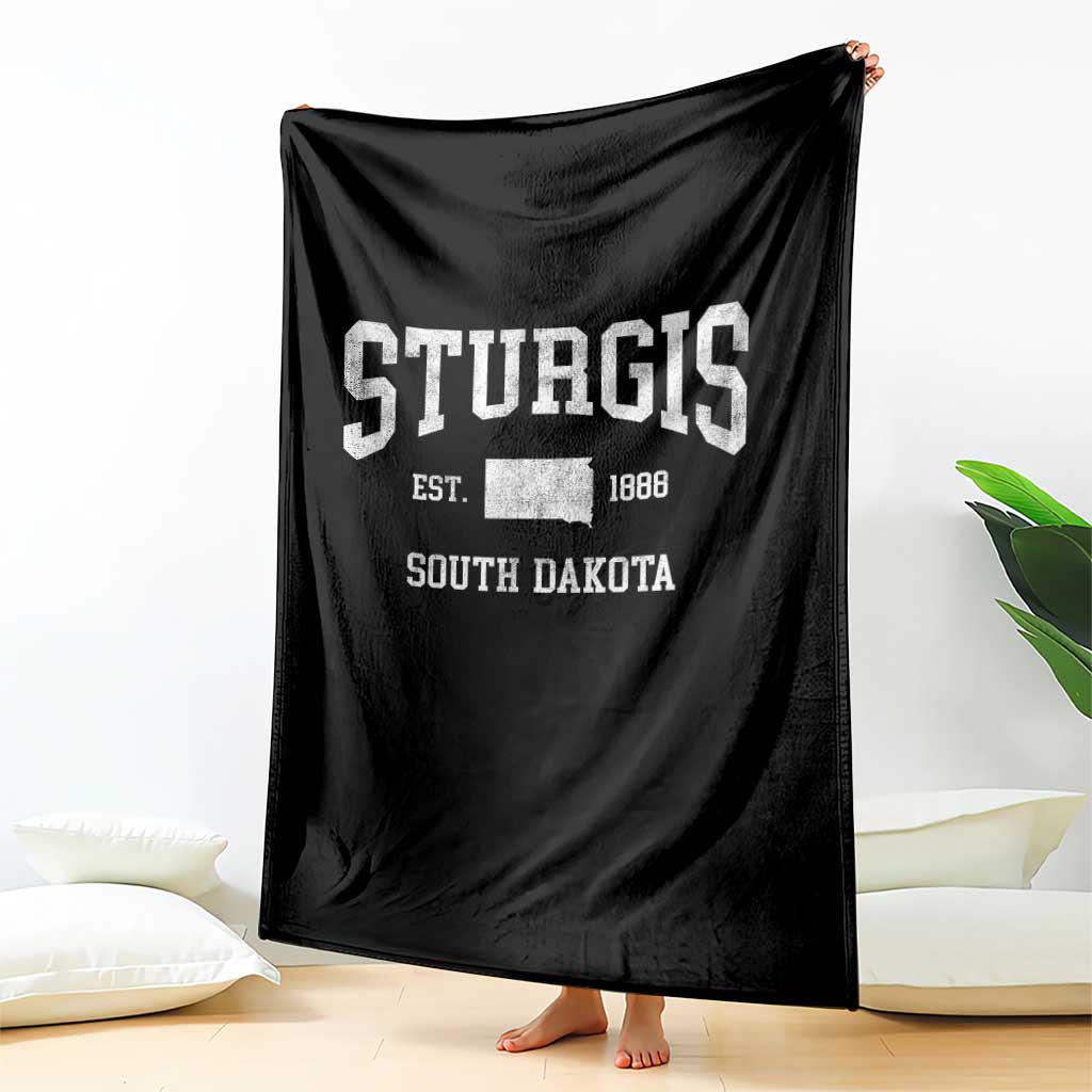 Sturgis South Dakota Est 1888 Throw Blanket Vintage SD State Map Pride TS11 Print Your Wear