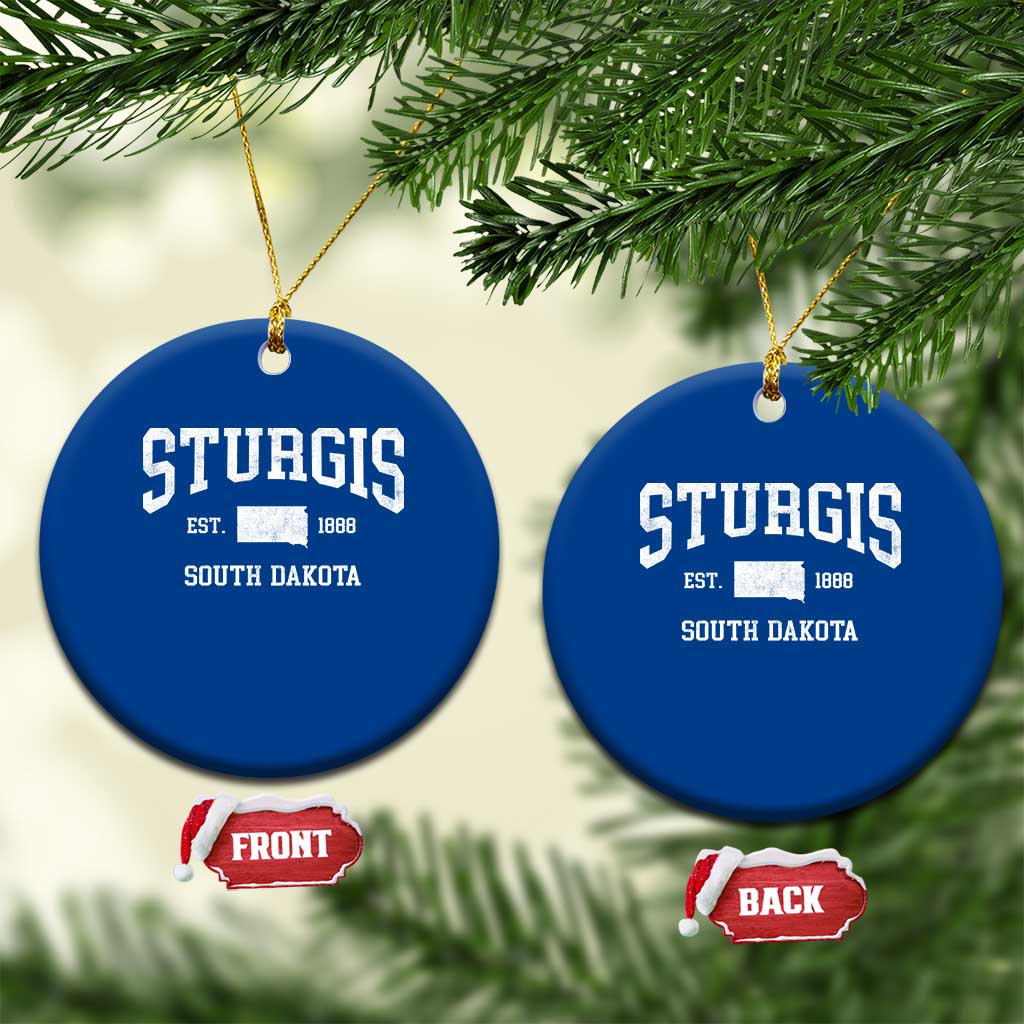 Sturgis South Dakota Est 1888 Ceramic Ornament Vintage SD State Map Pride TS11 1pc Blue Print Your Wear