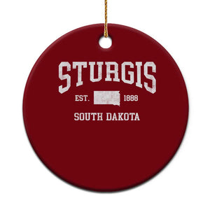 Sturgis South Dakota Est 1888 Ceramic Ornament Vintage SD State Map Pride TS11 1pc Red Print Your Wear