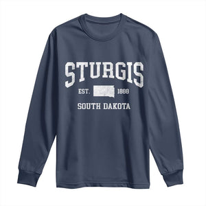 Sturgis South Dakota Est 1888 Long Sleeve Shirt Vintage SD State Map Pride TS11 Navy Print Your Wear