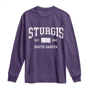 Sturgis South Dakota Est 1888 Long Sleeve Shirt Vintage SD State Map Pride TS11 Purple Print Your Wear