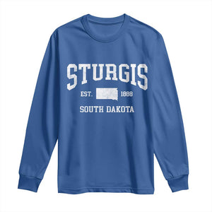 Sturgis South Dakota Est 1888 Long Sleeve Shirt Vintage SD State Map Pride TS11 Royal Blue Print Your Wear