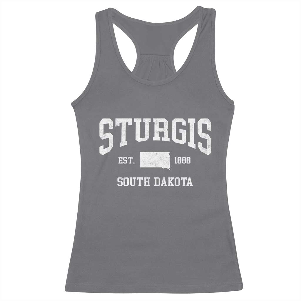 Sturgis South Dakota Est 1888 Racerback Tank Top Vintage SD State Map Pride TS11 Charcoal Print Your Wear