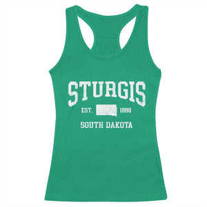 Sturgis South Dakota Est 1888 Racerback Tank Top Vintage SD State Map Pride TS11 Irish Green Print Your Wear