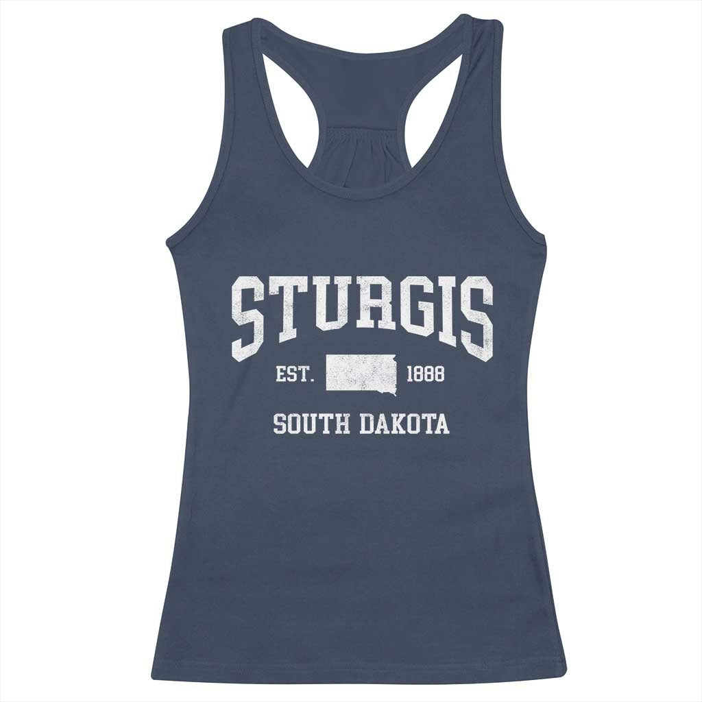 Sturgis South Dakota Est 1888 Racerback Tank Top Vintage SD State Map Pride TS11 Navy Print Your Wear