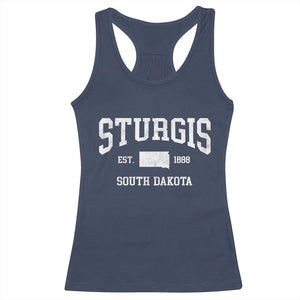 Sturgis South Dakota Est 1888 Racerback Tank Top Vintage SD State Map Pride TS11 Navy Print Your Wear