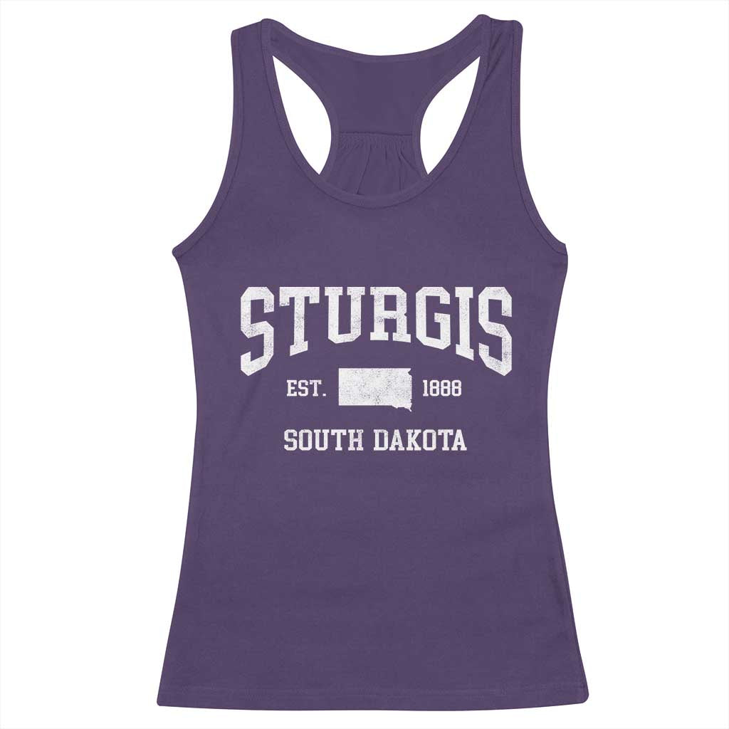 Sturgis South Dakota Est 1888 Racerback Tank Top Vintage SD State Map Pride TS11 Purple Print Your Wear