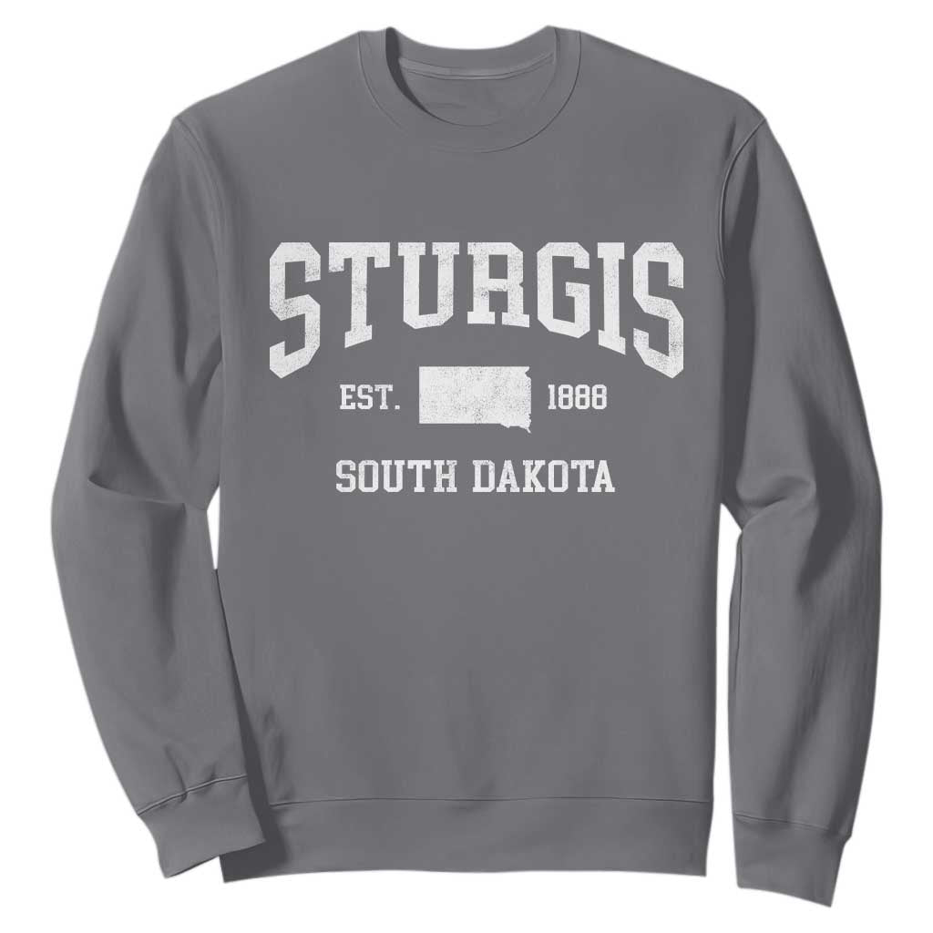 Sturgis South Dakota Est 1888 Sweatshirt Vintage SD State Map Pride TS11 Charcoal Print Your Wear