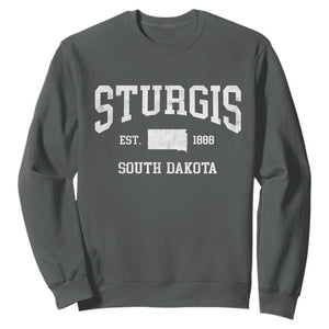 Sturgis South Dakota Est 1888 Sweatshirt Vintage SD State Map Pride TS11 Dark Heather Print Your Wear