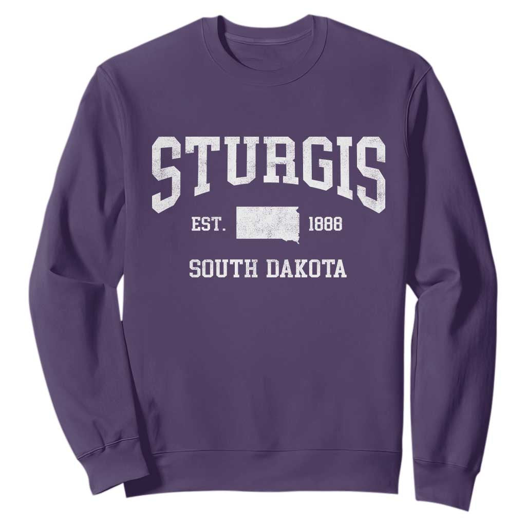 Sturgis South Dakota Est 1888 Sweatshirt Vintage SD State Map Pride TS11 Purple Print Your Wear