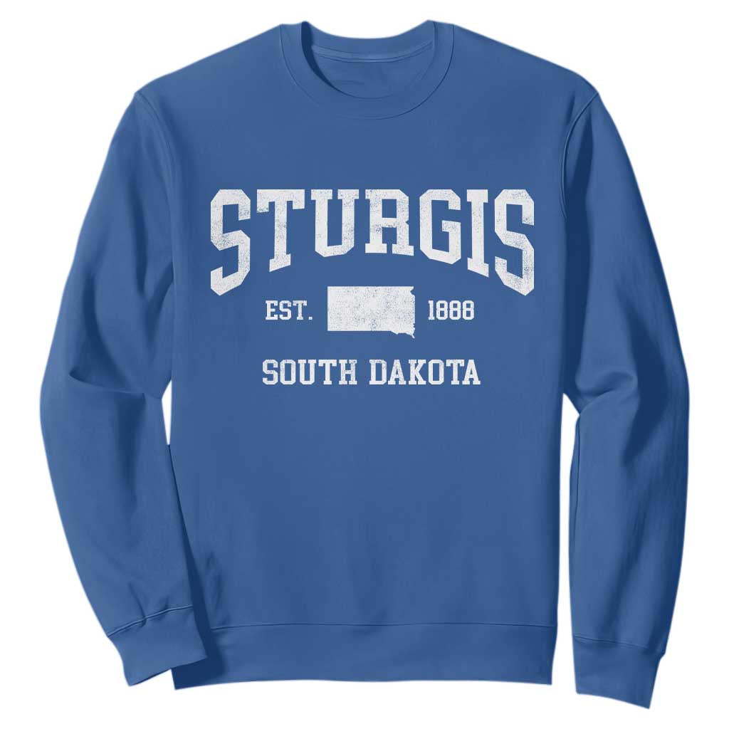 Sturgis South Dakota Est 1888 Sweatshirt Vintage SD State Map Pride TS11 Royal Blue Print Your Wear