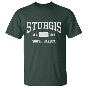 Sturgis South Dakota Est 1888 T Shirt Vintage SD State Map Pride TS11 Dark Forest Green Print Your Wear