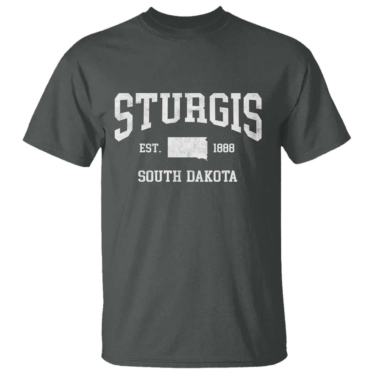 Sturgis South Dakota Est 1888 T Shirt Vintage SD State Map Pride TS11 Dark Heather Print Your Wear