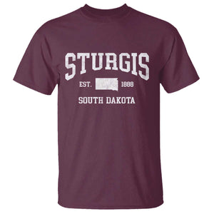 Sturgis South Dakota Est 1888 T Shirt Vintage SD State Map Pride TS11 Maroon Print Your Wear