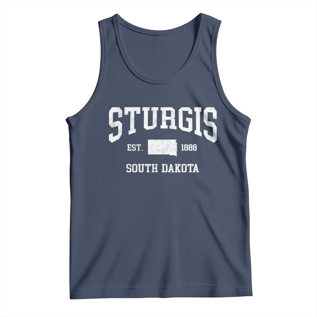 Sturgis South Dakota Est 1888 Tank Top Vintage SD State Map Pride TS11 Navy Print Your Wear
