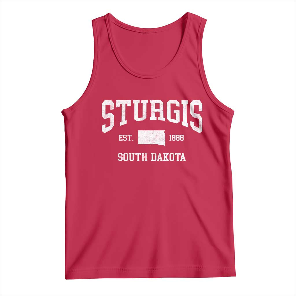 Sturgis South Dakota Est 1888 Tank Top Vintage SD State Map Pride TS11 Red Print Your Wear