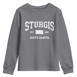 Sturgis South Dakota Est 1888 Youth Sweatshirt Vintage SD State Map Pride TS11 Charcoal Print Your Wear