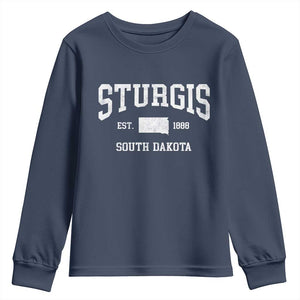 Sturgis South Dakota Est 1888 Youth Sweatshirt Vintage SD State Map Pride TS11 Navy Print Your Wear