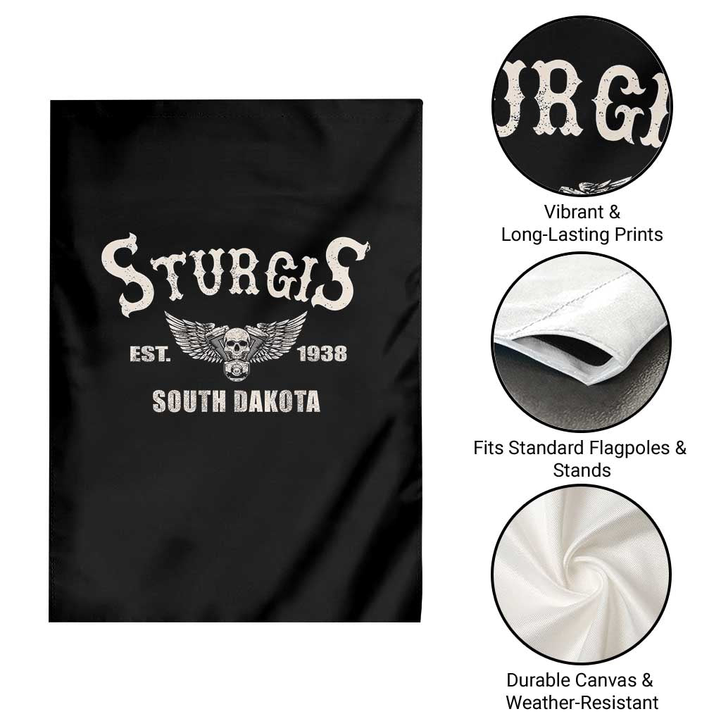 Sturgis South Dakota Est 1938 Motorcycle Biker Skull Garden Flag TS11 Print Your Wear