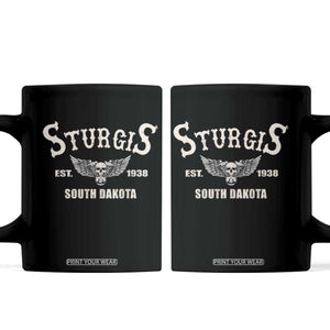 Sturgis South Dakota Est 1938 Motorcycle Biker Skull Coffee Mug TS11 Black Print Your Wear