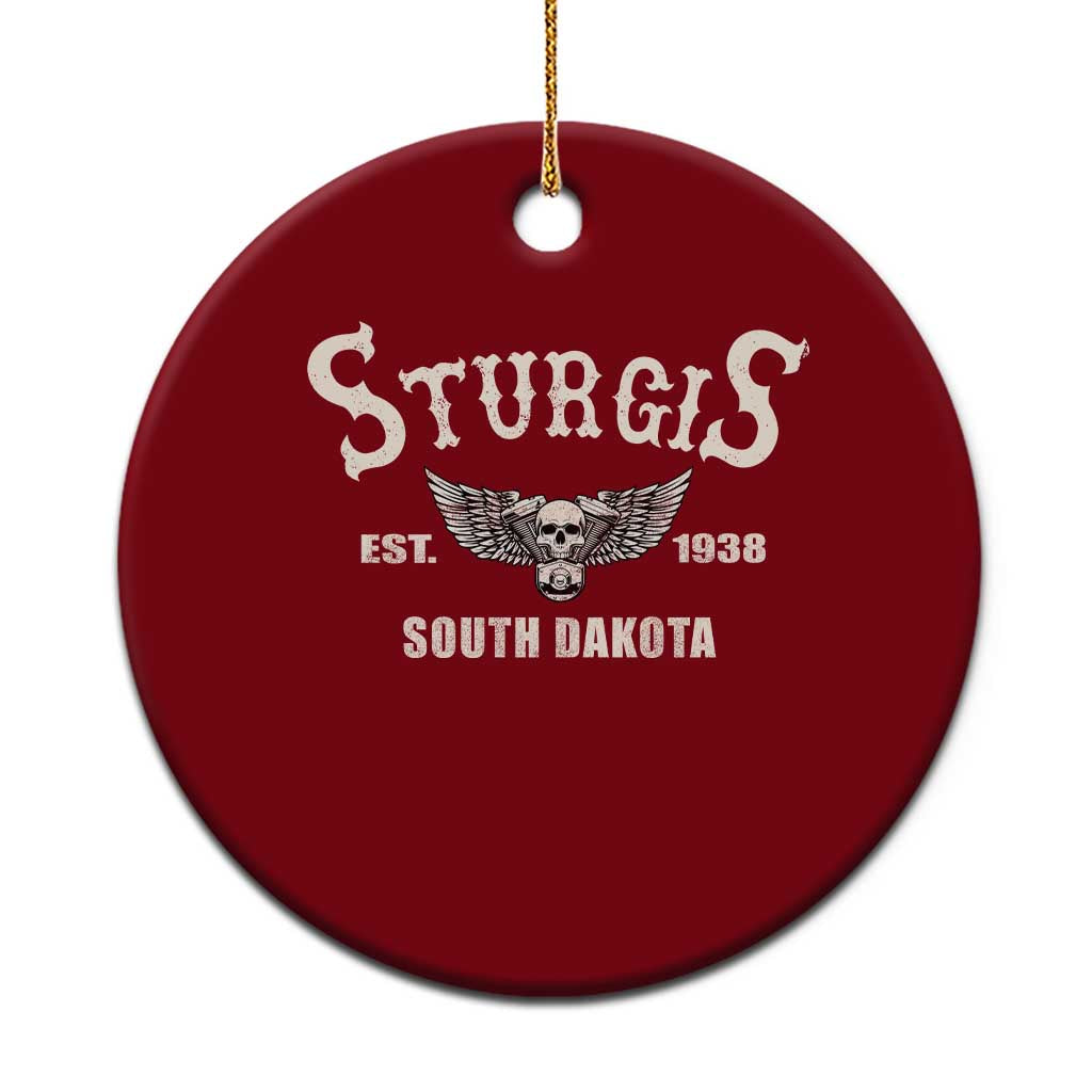 Sturgis South Dakota Est 1938 Motorcycle Biker Skull Ceramic Ornament TS11 1pc Red Print Your Wear