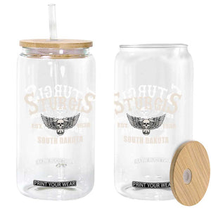 Sturgis South Dakota Est 1938 Motorcycle Biker Skull Glass Can TS11 Print Your Wear