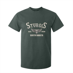 Sturgis South Dakota Est 1938 Motorcycle Biker Skull T Shirt For Kid TS11 Dark Forest Green Print Your Wear