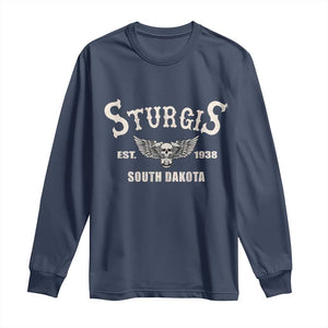Sturgis South Dakota Est 1938 Motorcycle Biker Skull Long Sleeve Shirt TS11 Navy Print Your Wear