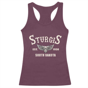 Sturgis South Dakota Est 1938 Motorcycle Biker Skull Racerback Tank Top TS11 Maroon Print Your Wear
