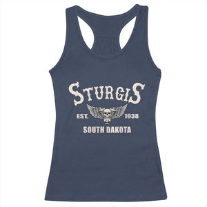 Sturgis South Dakota Est 1938 Motorcycle Biker Skull Racerback Tank Top TS11 Navy Print Your Wear