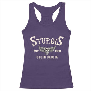 Sturgis South Dakota Est 1938 Motorcycle Biker Skull Racerback Tank Top TS11 Purple Print Your Wear