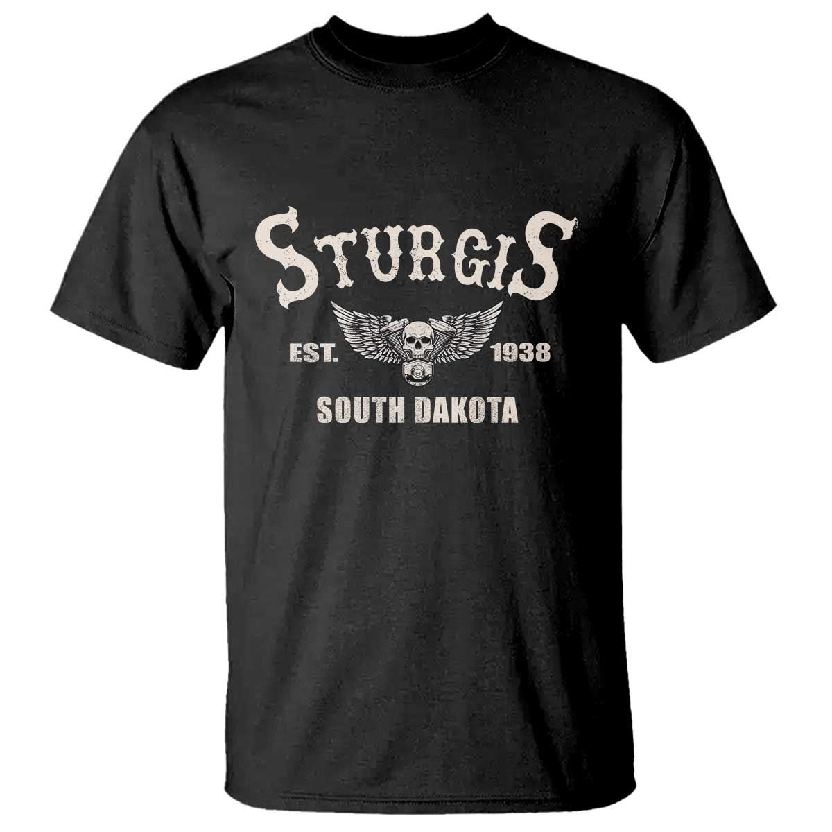 Sturgis South Dakota Est 1938 Motorcycle Biker Skull T Shirt TS11 Black Print Your Wear